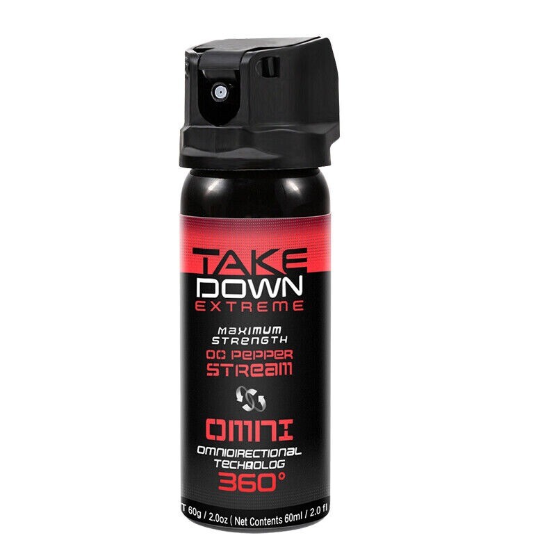 1/3/5 Pack Mace Take Down Omni 360 Pepper Spray 60ml 2oz Self Defense Protection
