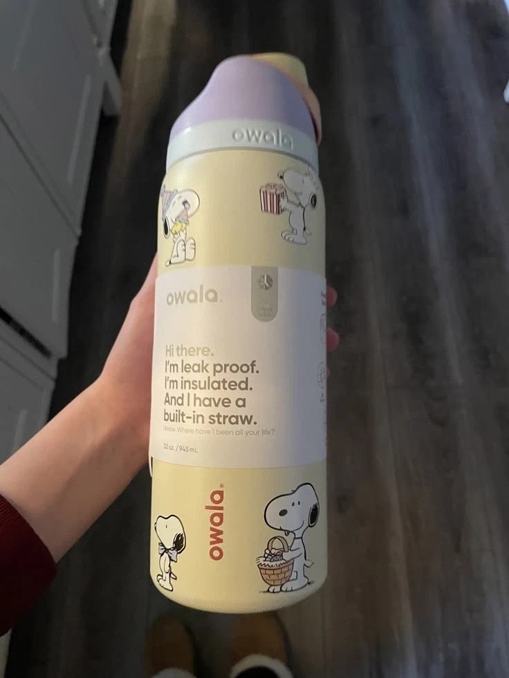 Owala x Peanuts Snoopy 32oz FreeSip Stainless Steel Water Bottle New 2026