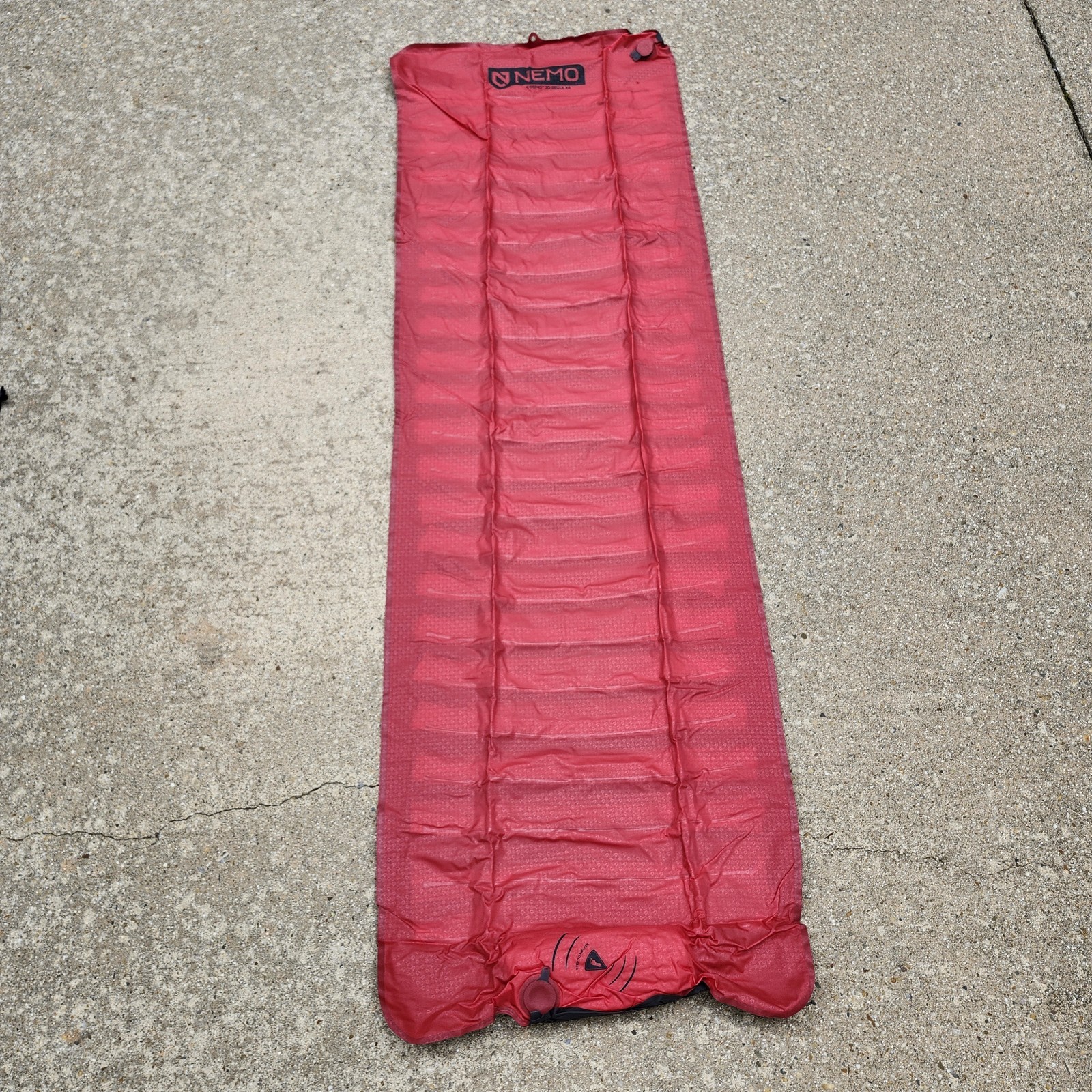 NEW! NEMO Cosmo 3D Air Sleeping Pad 3.5″ Thick Camping Mattress Red Size REGULAR