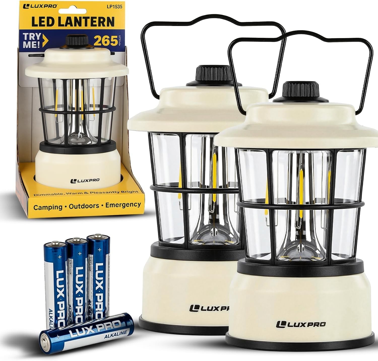 LUXPRO Retro Lantern LP1535 Battery-Powered Emergency Water-Resistant Hiking LED