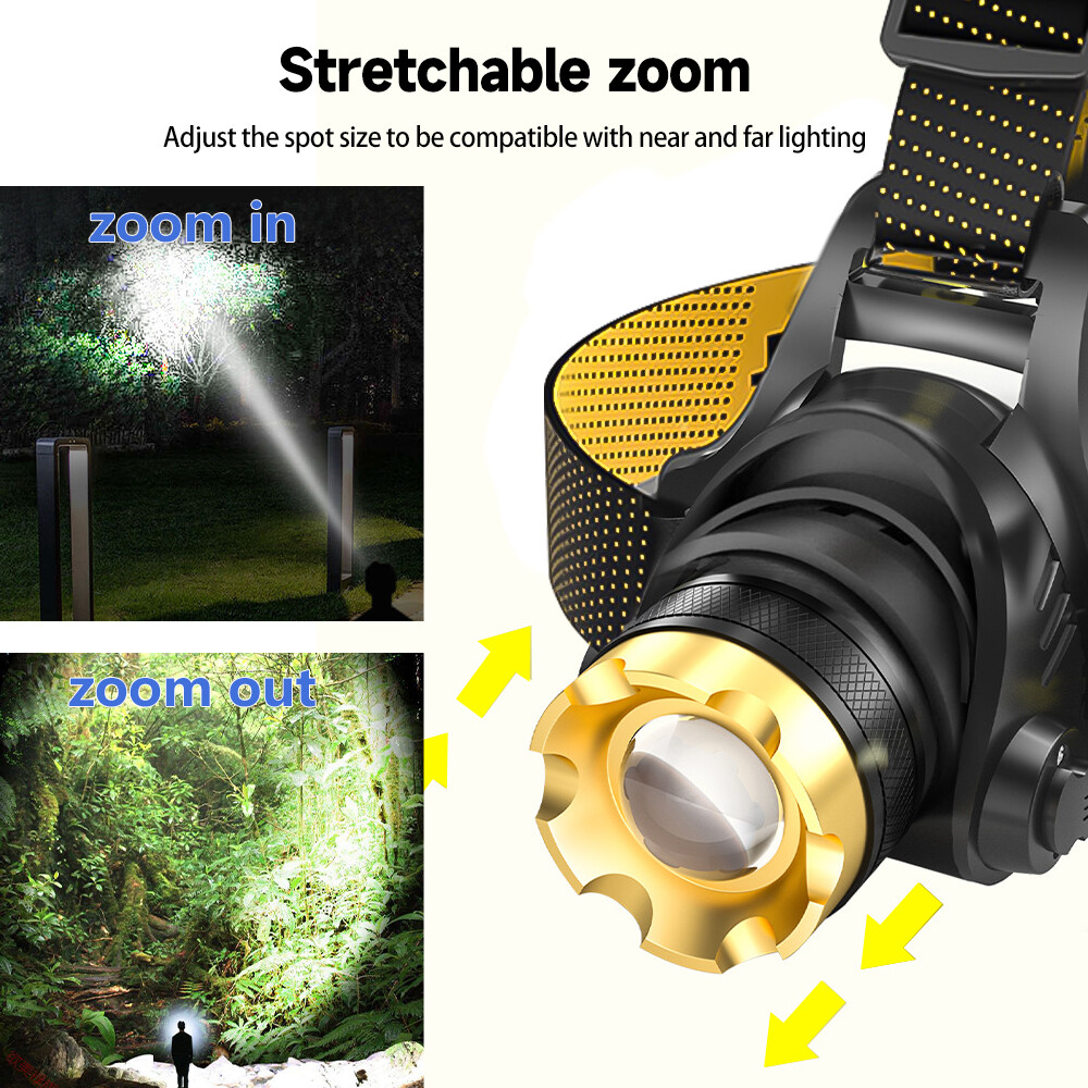 99000000LM Super Bright LED Headlamp USB Rechargeable Headlight Flashlight Torch