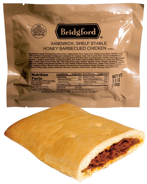 Honey BBQ Chicken MRE Survival Desert Bridgford Ready to Eat meals – 3 pack