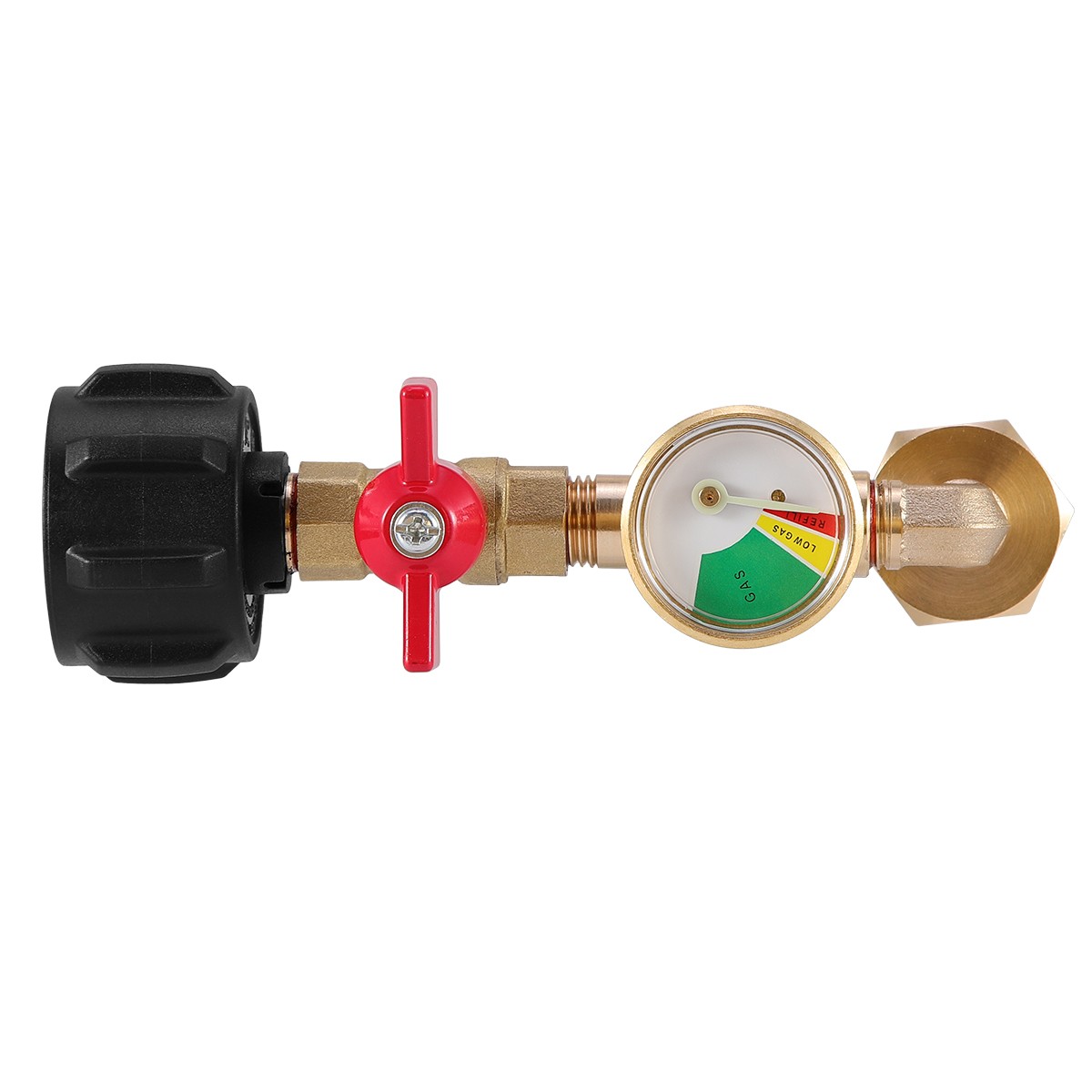 1lb to 20lb tank Propane Refill Elbow Adapter with Gauge + ON-Off Control Valve
