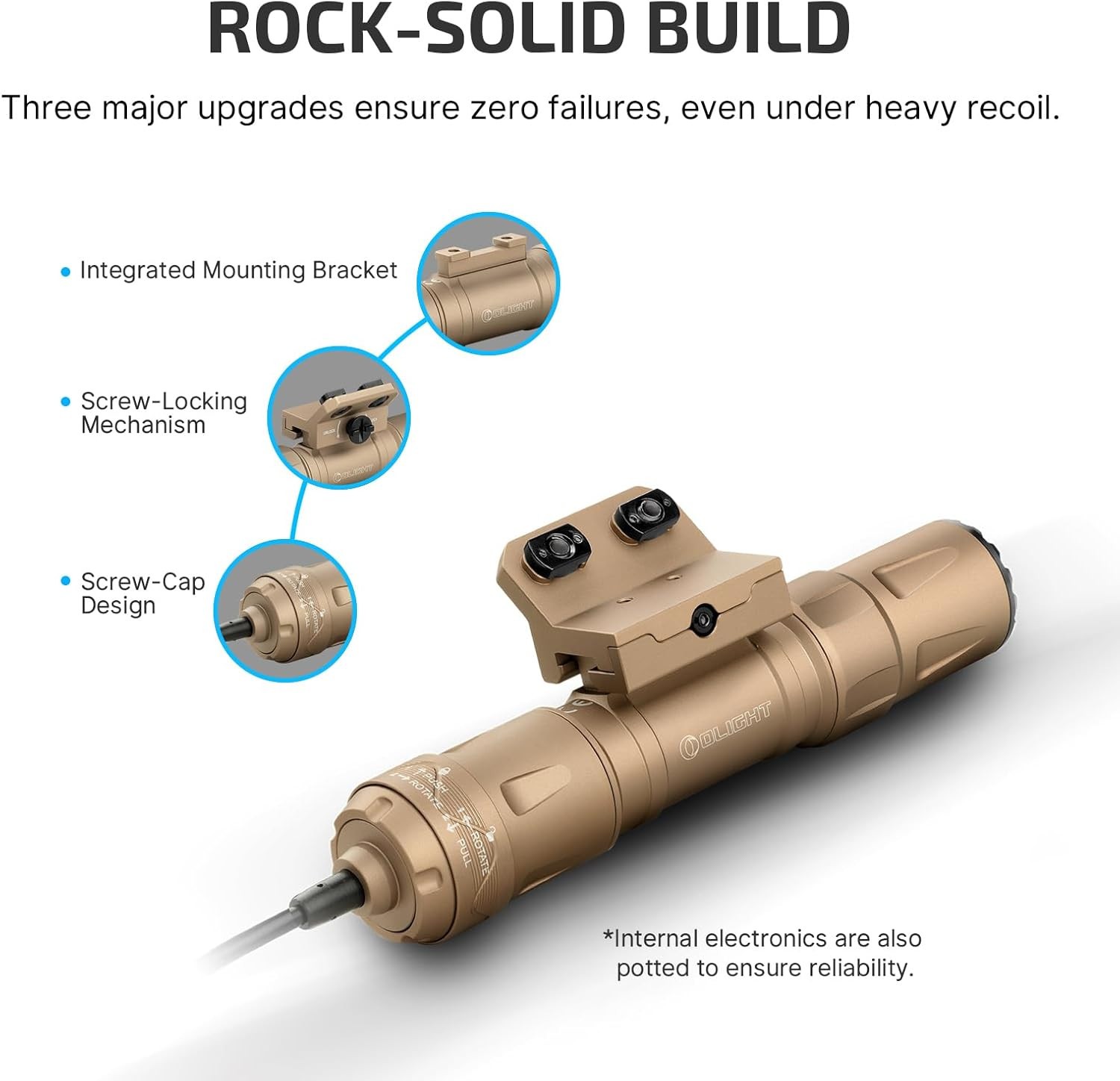 Olight Odin S Picatinny Rail Mount 1500Lm Tactical Flashlight w/ Pressure Switch