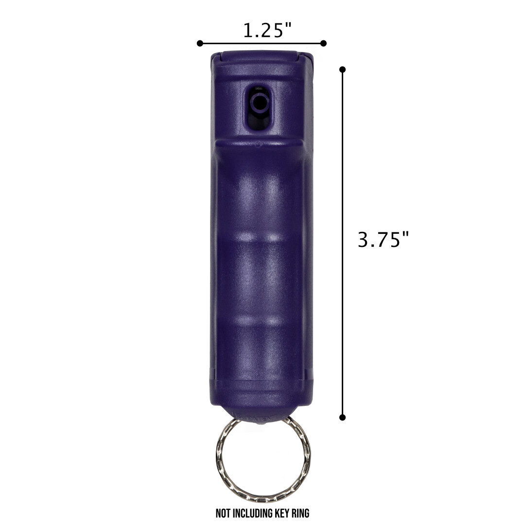 POLICE MAGNUM Pepper Spray Keychain Self Defense- 2 Pack .50oz Purple Flip Top