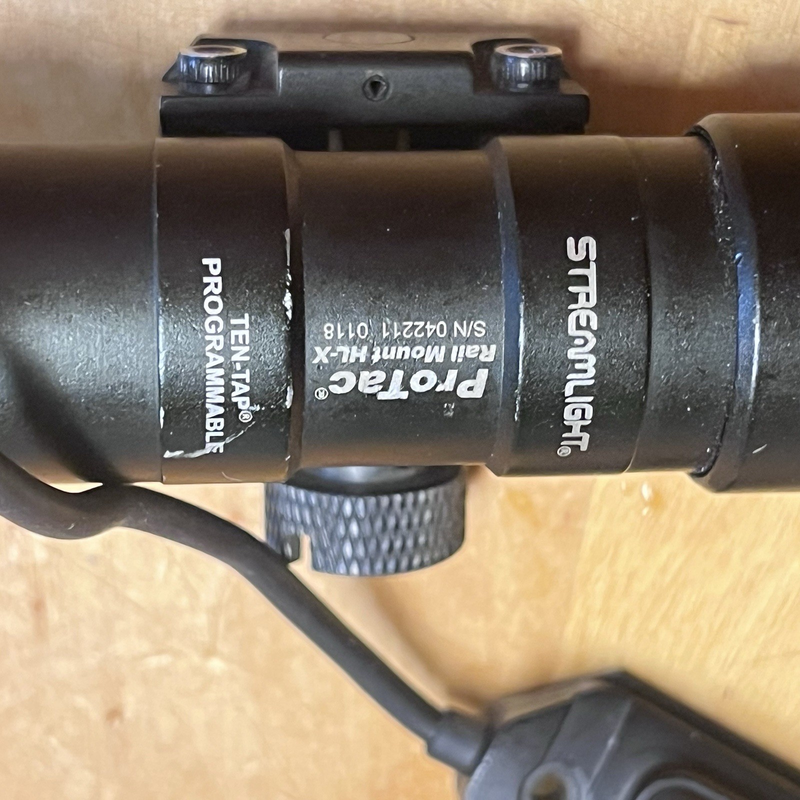 Streamlight ProTac HL-X pro with laser rail mounted w/ push button switch