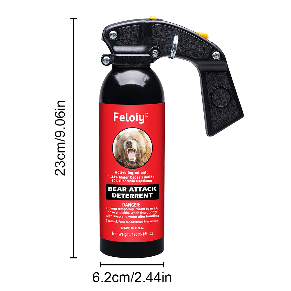 2 Pack Feloiy Bear Repellant Self Defense Spray – 16 oz Bear Attack Deterrent