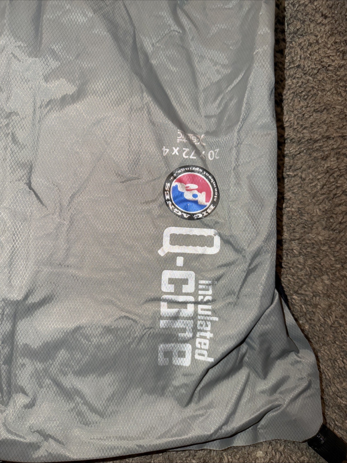 Big Agnes Q-Core Insulated Gray Regular Camping Sleeping Pad 20 X 72 X 4
