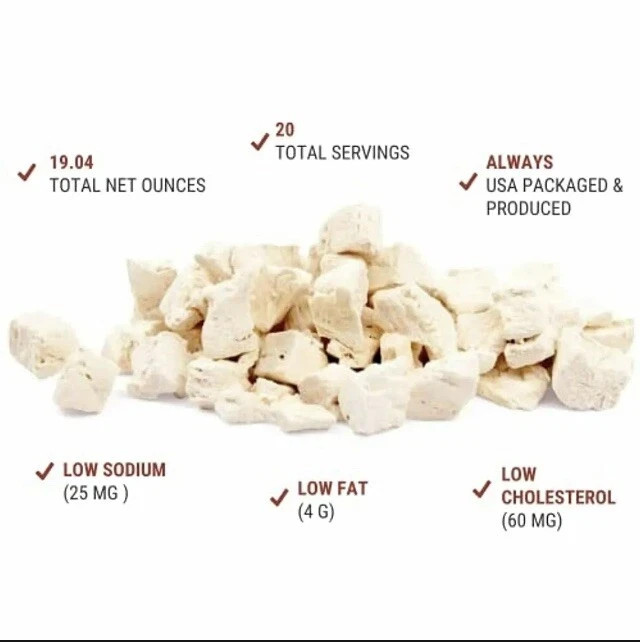 NutriStore Freeze Dried Fully Cooked Diced Chicken White Meat 20 Servings 19.0oz