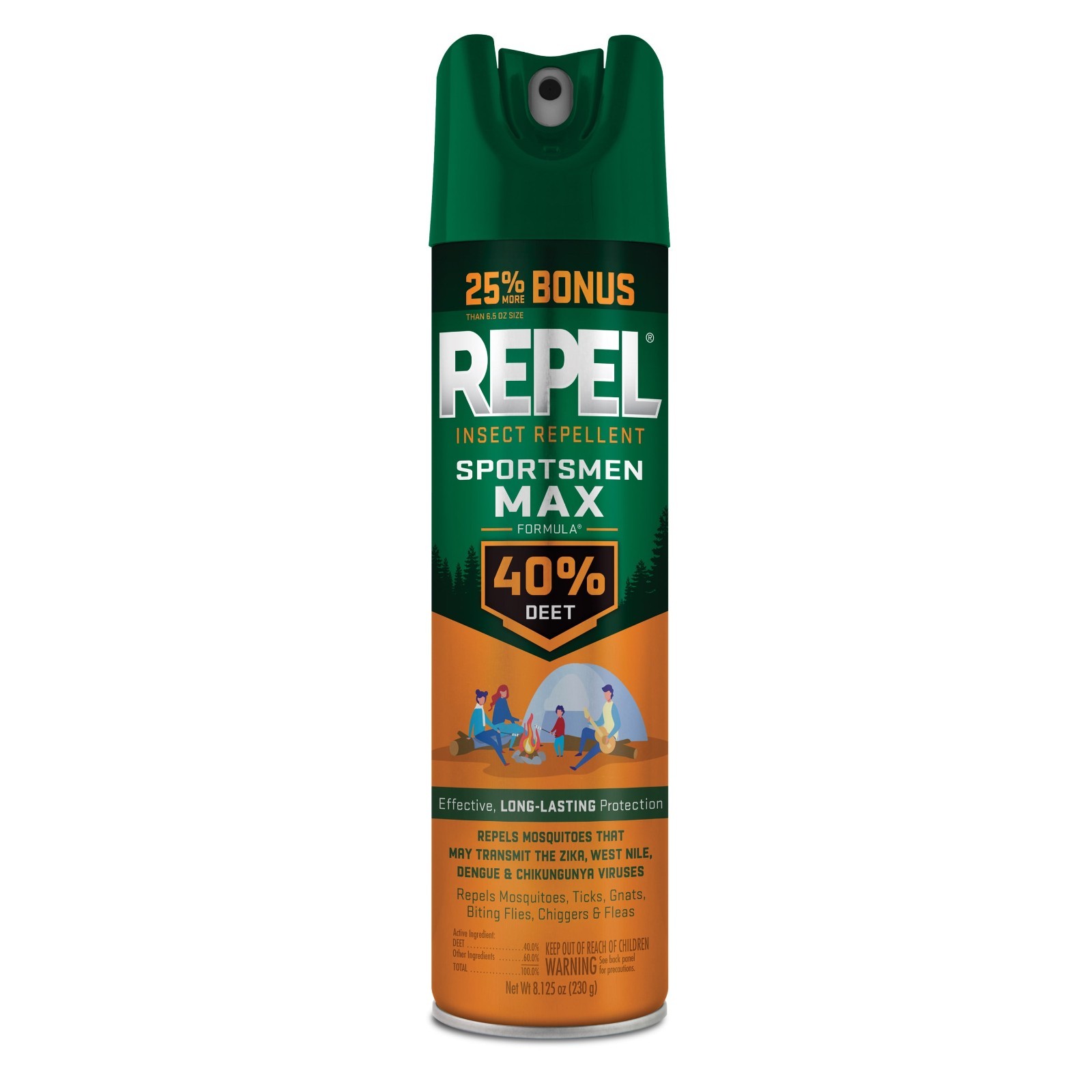 Repel Sportsmen Max 40% DEET Insect Repellent Aerosol Spray, 8.125 oz (8 Pack)