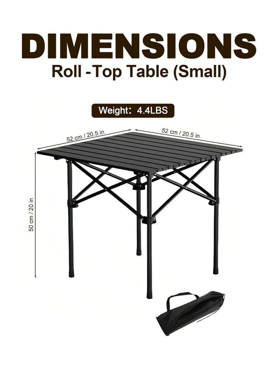 Protable Camping Table With Aluminum Table Top, Stable Structure Outdoor Folding