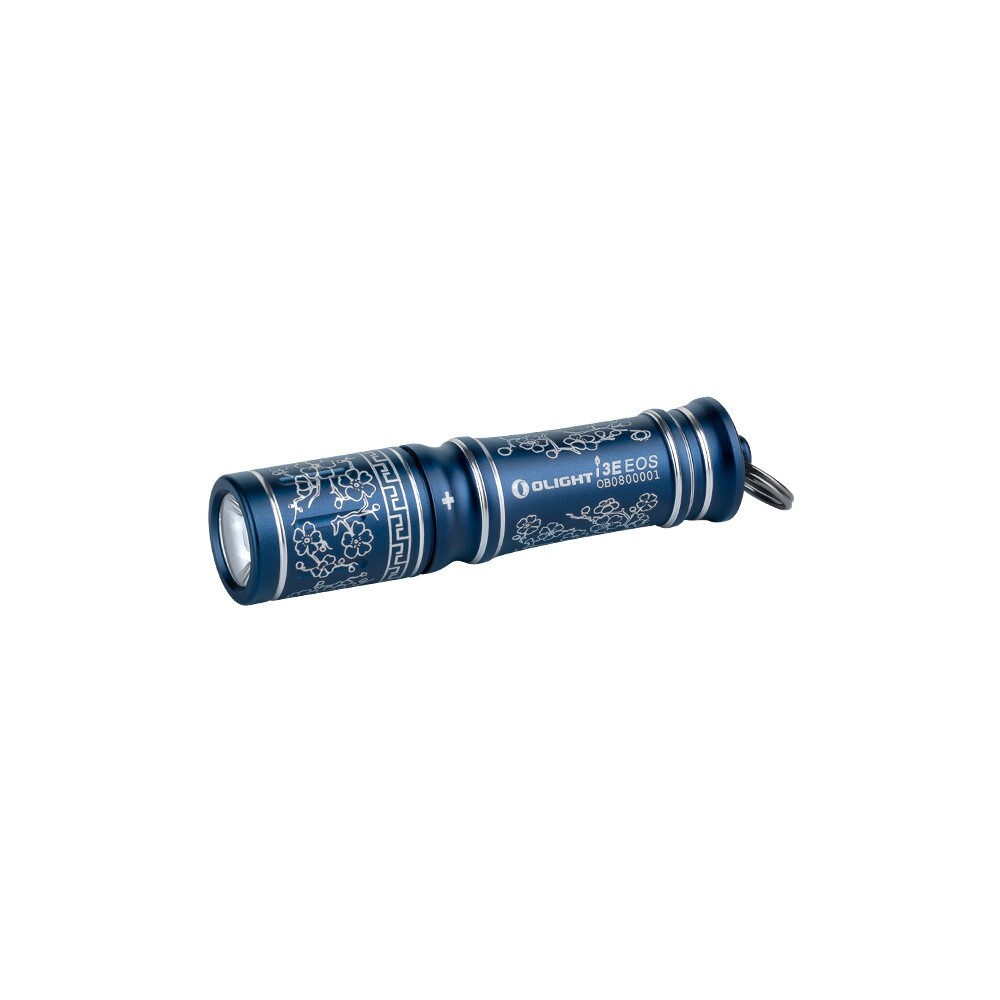Olight I3E EOS Blue Porcelain EDC Keychain Waterproof Flashlight, 90 Lum, W/AAA