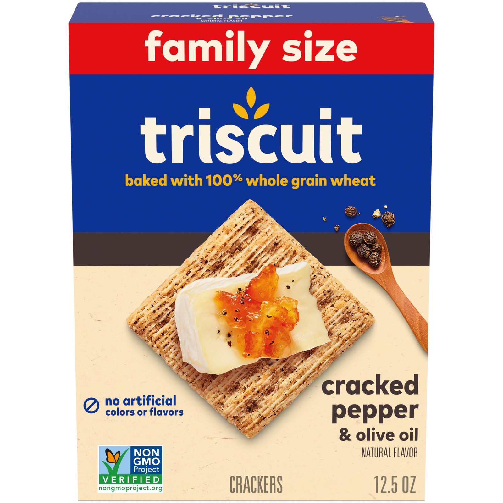 Triscuit Cracked Pepper & Olive Oil Whole Grain Wheat 12.5 Ounce (Pack of 1)