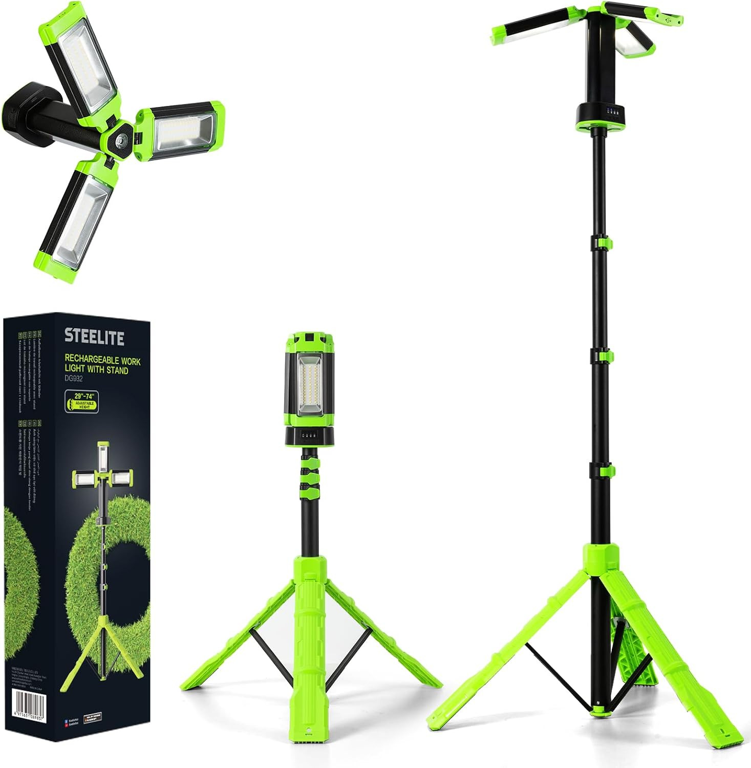 Camping Emergency Light 2700 Lumens 12000Mah with Adjustable Tripod Stand, IP65
