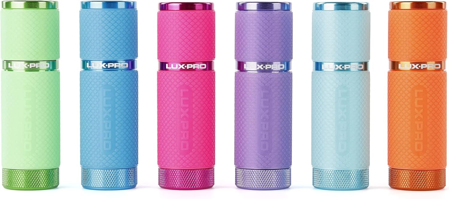 Pack of 6 LUXPRO LP395 Aluminum 40 Lumens IPX4 Water Resistant Mini Flashlights