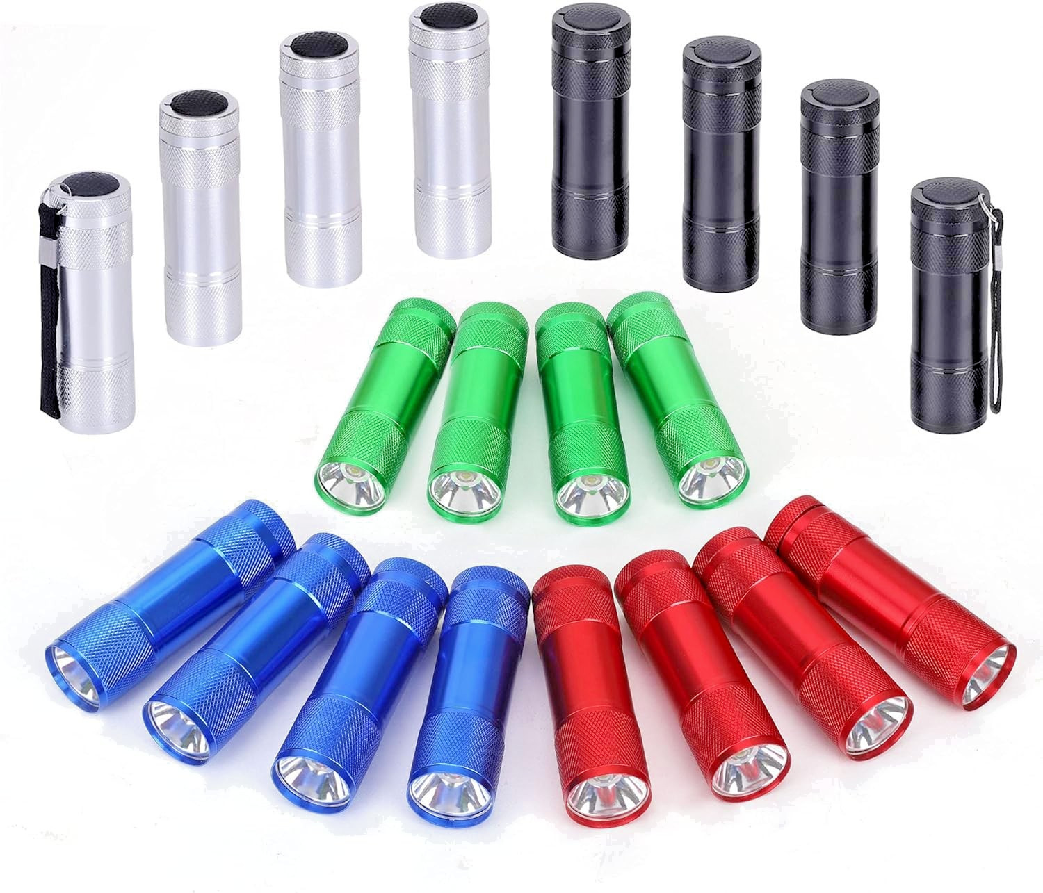 2 X 100 Lumen Bright Aluminum LED Flashlights (3) AAA Dry Batteries included