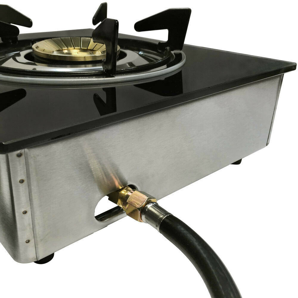 12 x 14 Propane Gas Single Burner Stove Tempered Glass Auto Ignition 10000 BTU/h