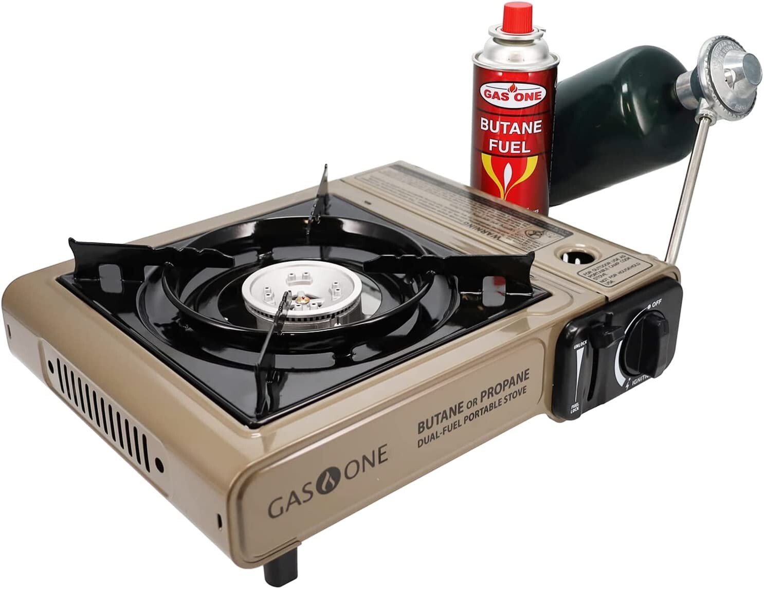Gas Stove Burner Dual Fuel Portable Propane Butane Outdoor Travel Camping NEW