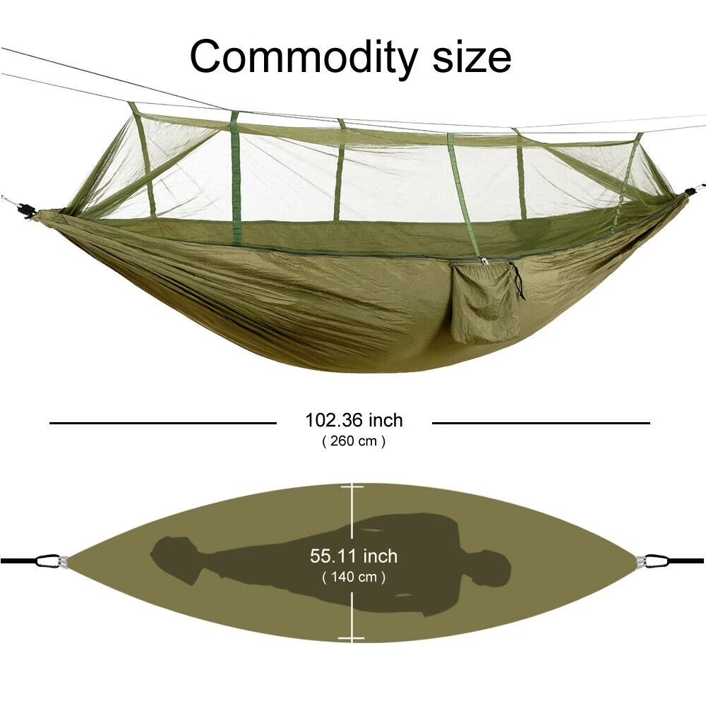 Camping Hammock Tent with Mosquito Net & RainFly, Portable Sleeping Hammock Bug