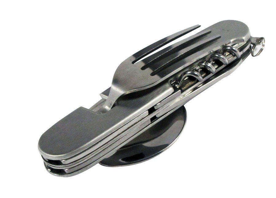 7-In-1 Stainless Steel Multi Function Camping Tool Utensils Knife Spoon Opener