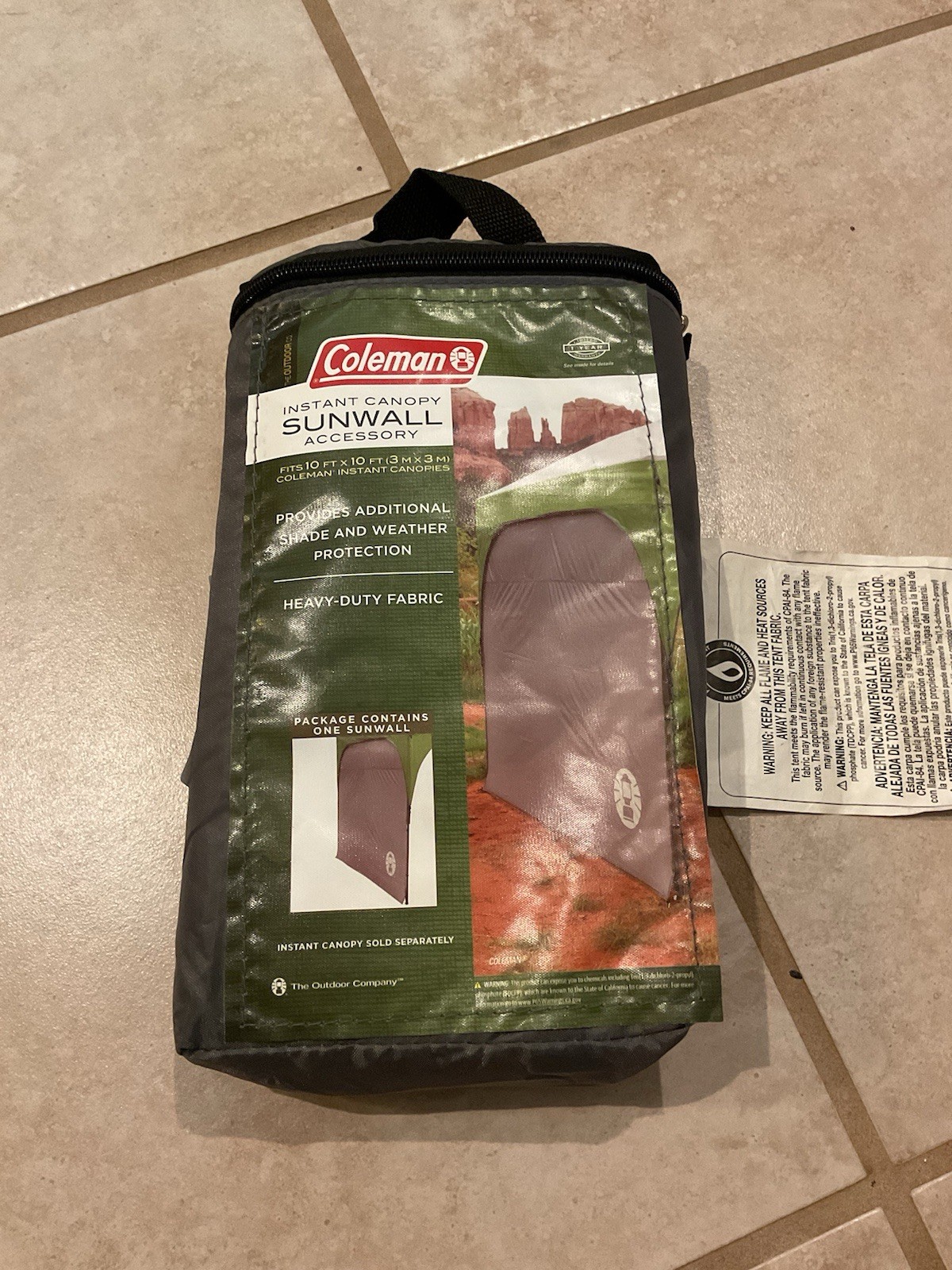 Coleman Instant Canopy Sunwall ACCESSORY ONLY Heavy Duty Fabric 10 X 10 Ft