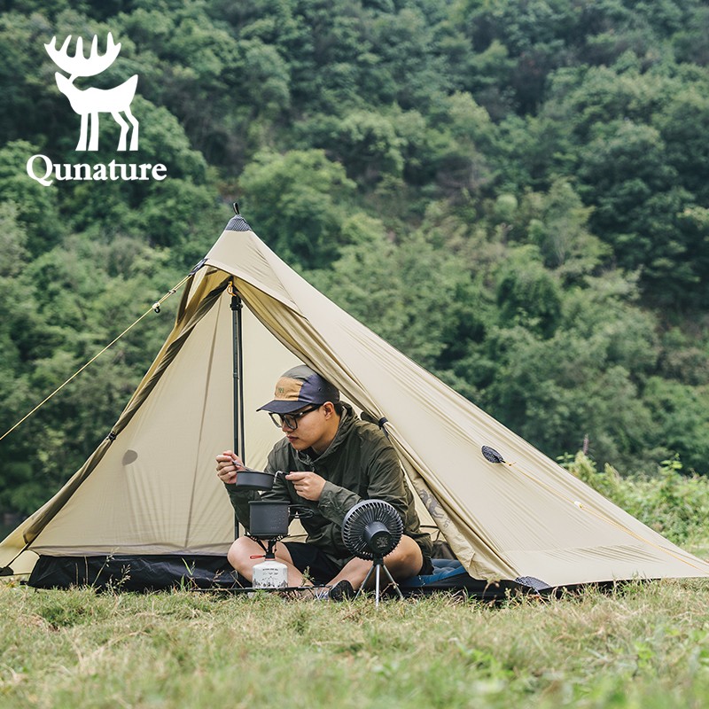 Qunature 1-Person Poleless Tent Ultralight Rainproof Easy Setup for Camping