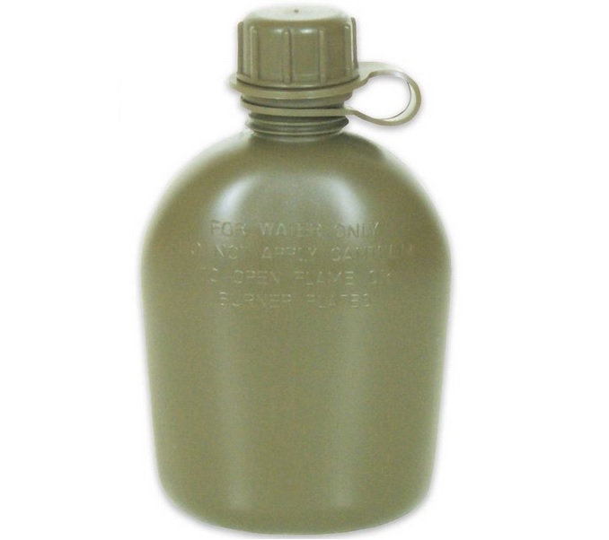 NEW US Military Style Tactical Survival OD Green 1 QT HARD PLASTIC Water Canteen