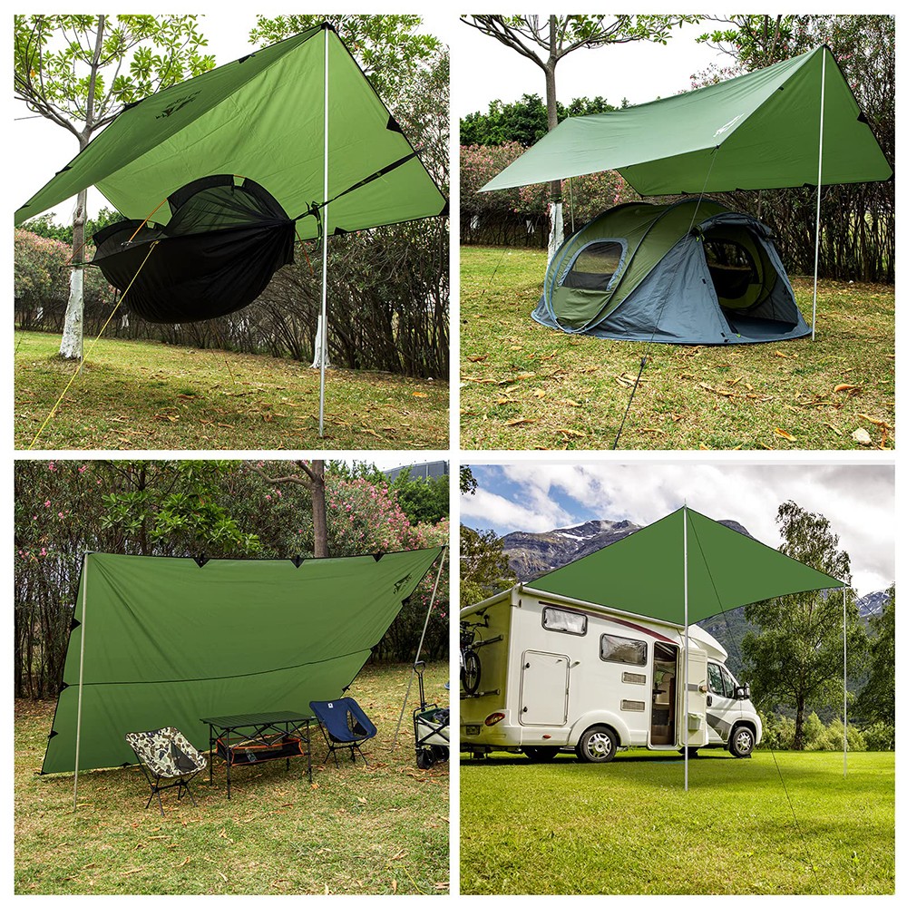 100% Waterproof Camping Shelter,Lightweight Bushcraft Emergency Tarp 12×10 ft