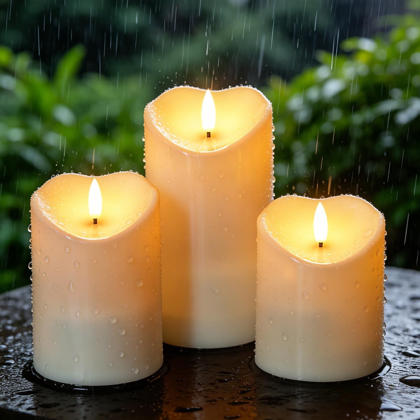 Wondise Solar Candles Outdoor Waterproof Ip65 Rechargeable Solar Candles Dusk