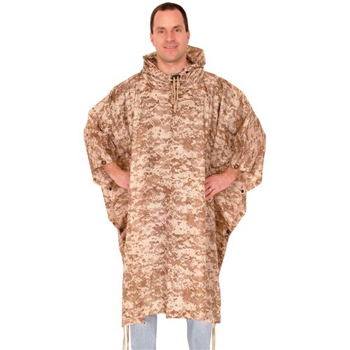 21-556 Fox Outdoor Products G.I. Style 210 Denier Ripstop Poncho Desert Digital
