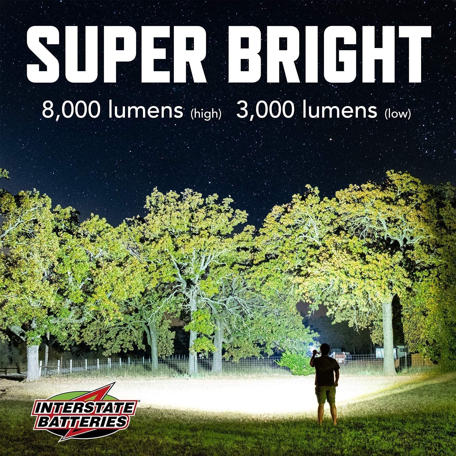 Interstate Batteries Lithium Flashlight 8,000 High Lumen Rechargeable, Mountable