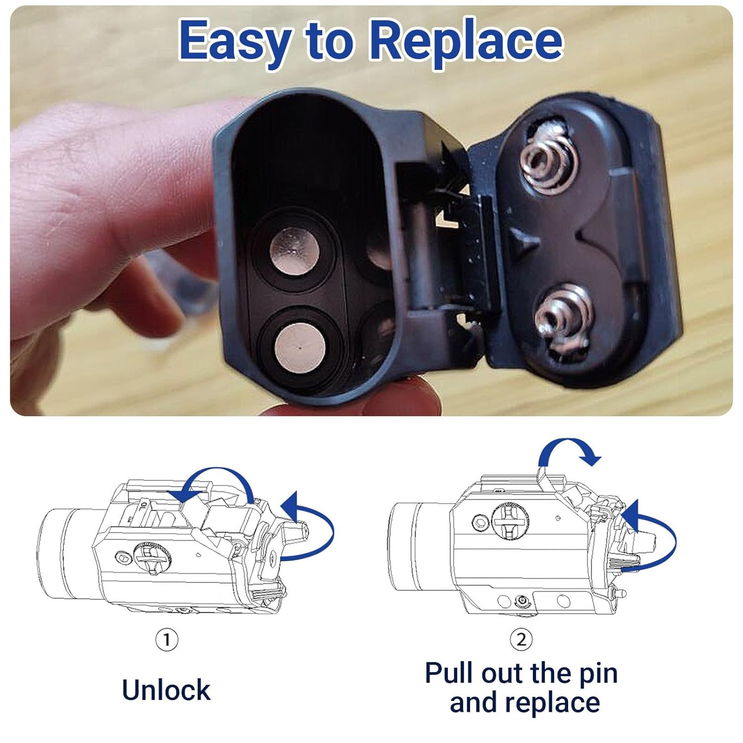 Flashlight Replacement Battery Door for Streamlight TLR1 and TLR2 Series Flashli