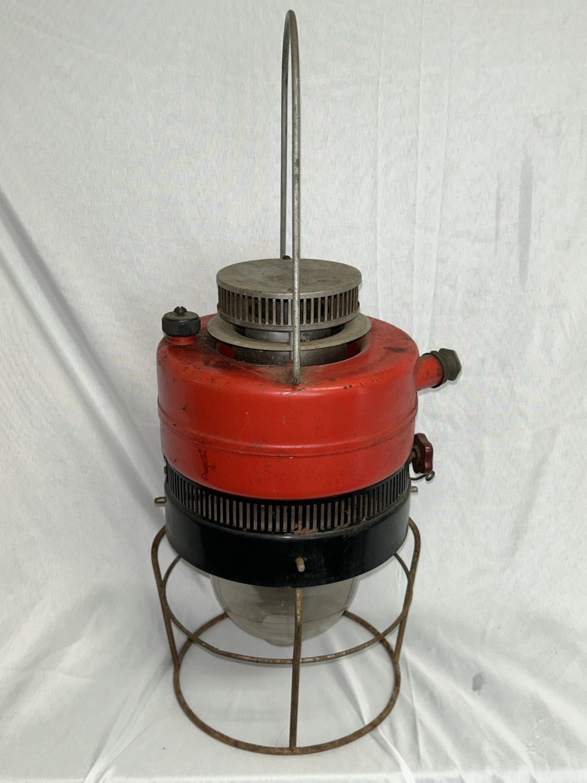 Vtg Kamplite Inverted Lantern Model IL-11A Made in USA Red Glass Lens