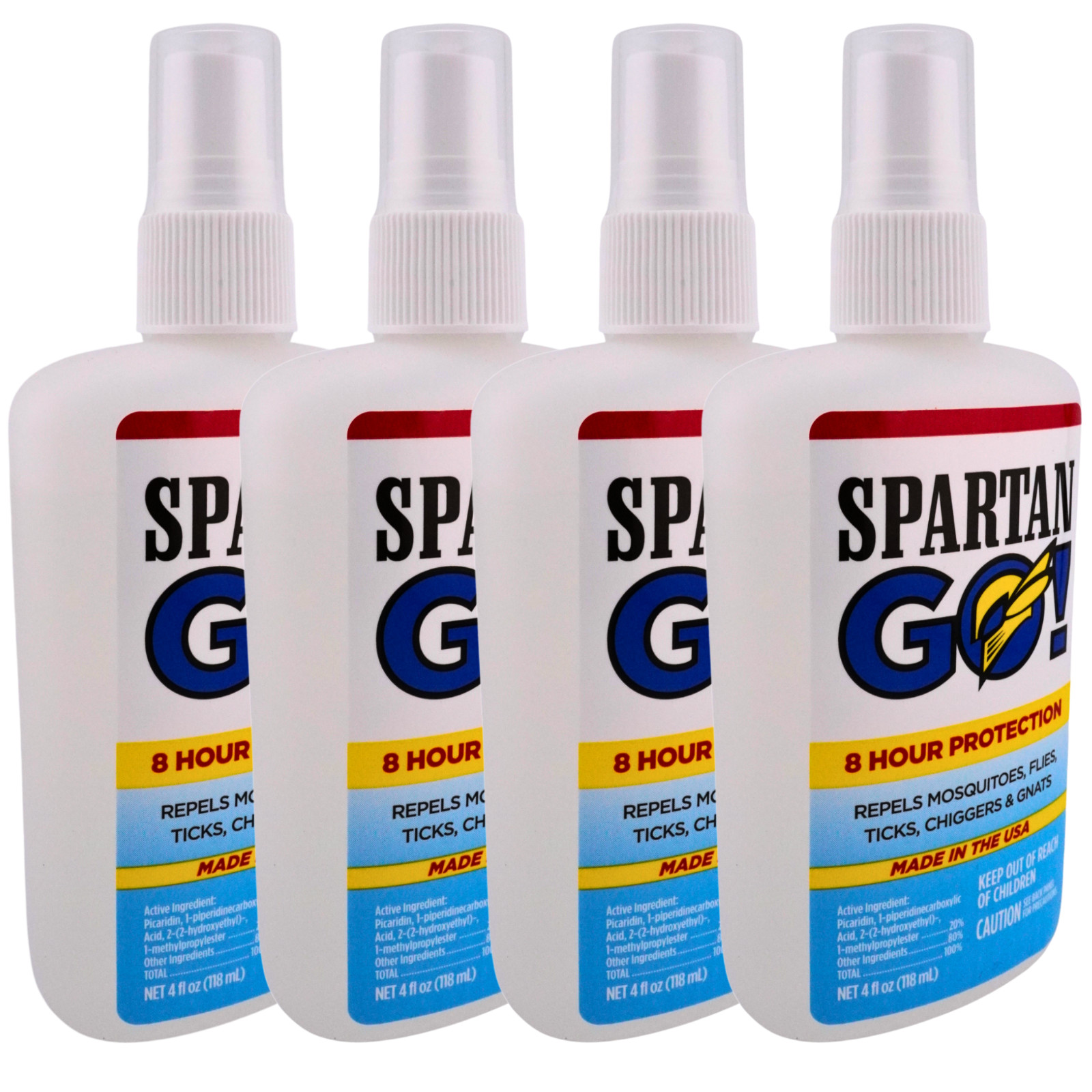 Spartan GO! Insect Repellent Spray 4oz – 20% Picaridin – 8 Hour Protection, 4 PK