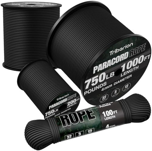 750 Lb Paracord Rope 4mm 5 32 Inch 12 Strand Heavy Duty Utility Cord