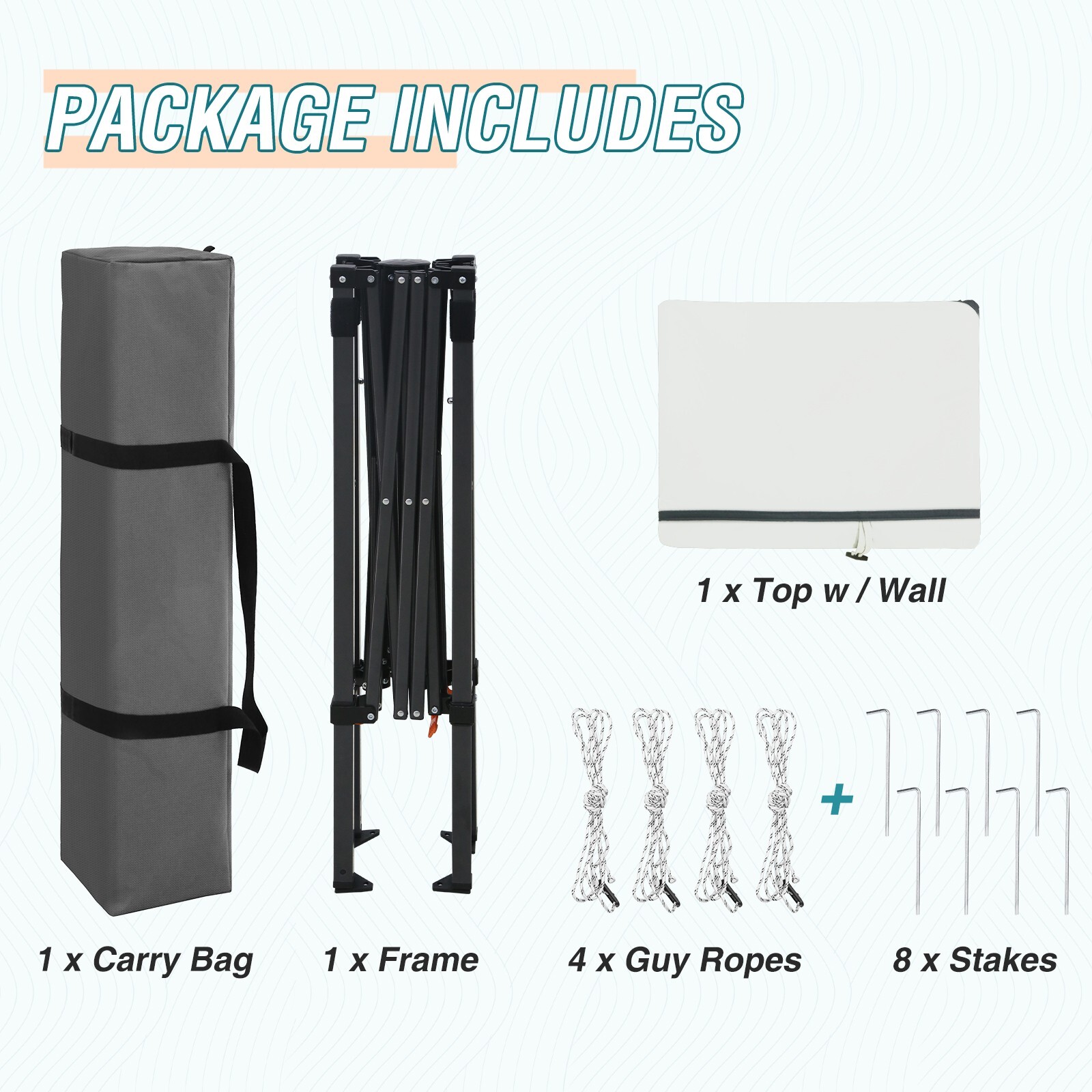 EAGLE PEAK Instant Pop Up Canopy with Adjustable Sun Wall 6×4