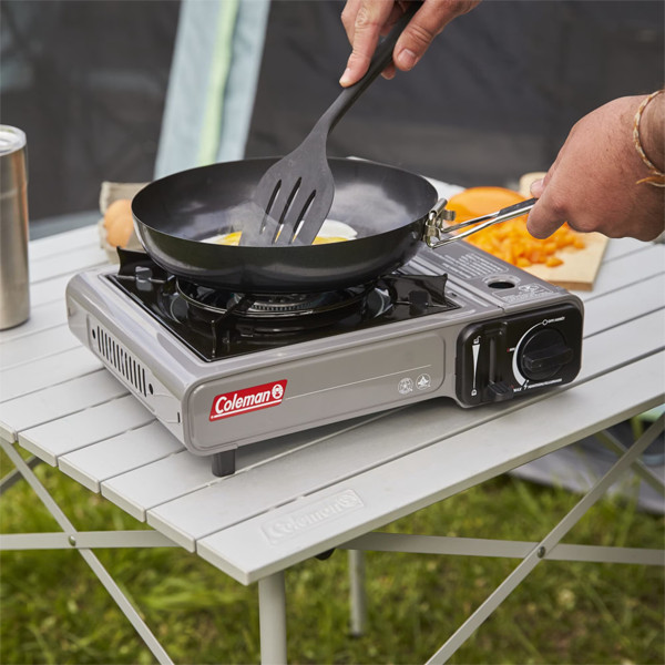 Coleman Tabletop Portable Butane Gas Camping Stove, 1 Burner, Gray Outdoor Cook