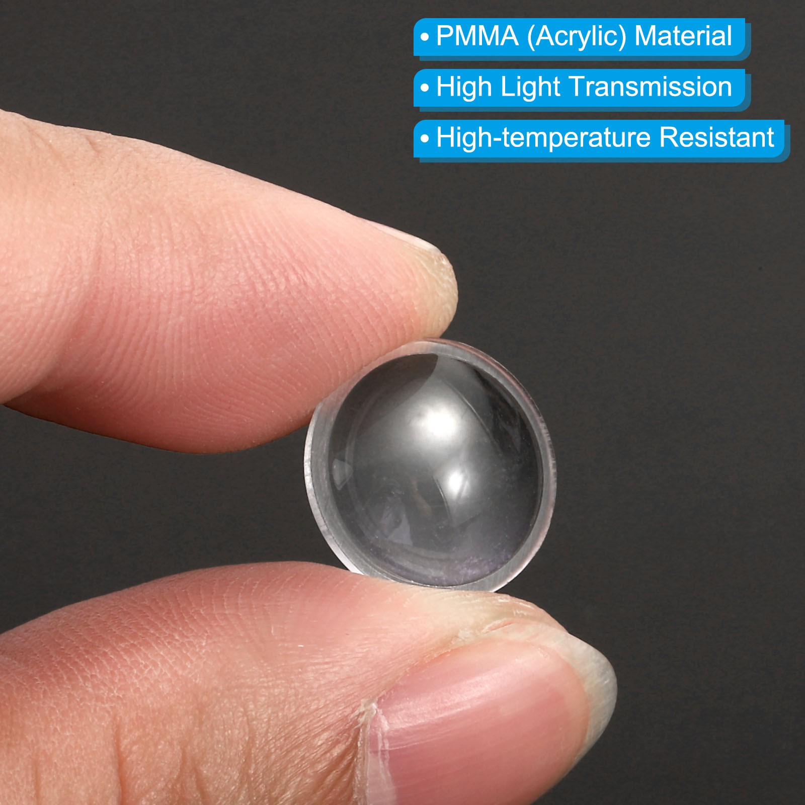 10Pcs Diameter 14mm High 4mm PMMA Flat Convex Lens Flashlight Optical Lens