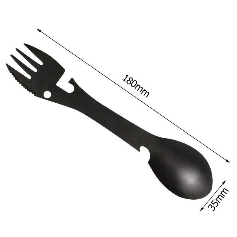 Outdoor Survival Tools 5 in 1 Camping Multi-functional Kit Practical Fork Knife