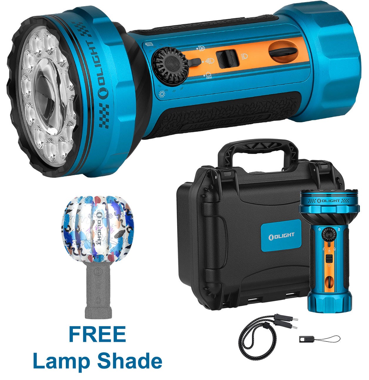 Olight Marauder Mini 2 Roadster Wide-Beam Flashlight, 10000 L, 750 M, FREE Shade
