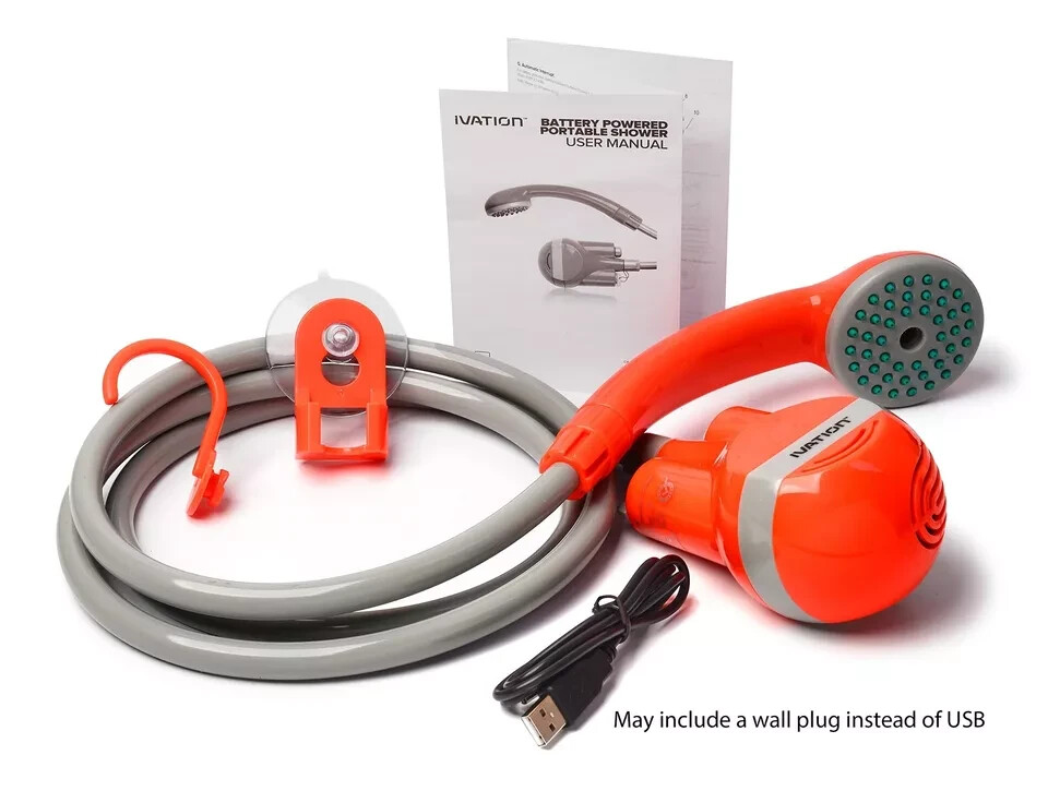 Ivation Portable Outdoor Shower, Battery Powered – Compact Handheld Rechargea…