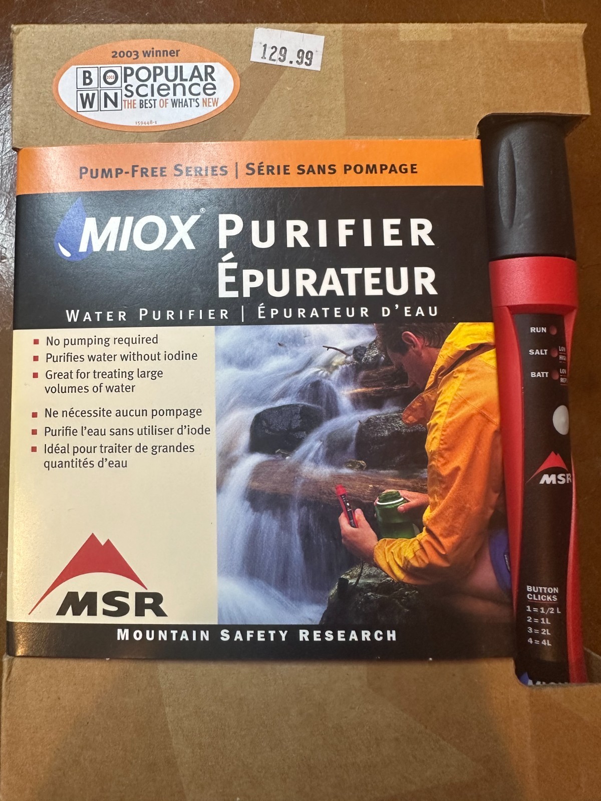 MSR MIOX Pump Free Series Water Purifier – Hunting Camping Backpacking