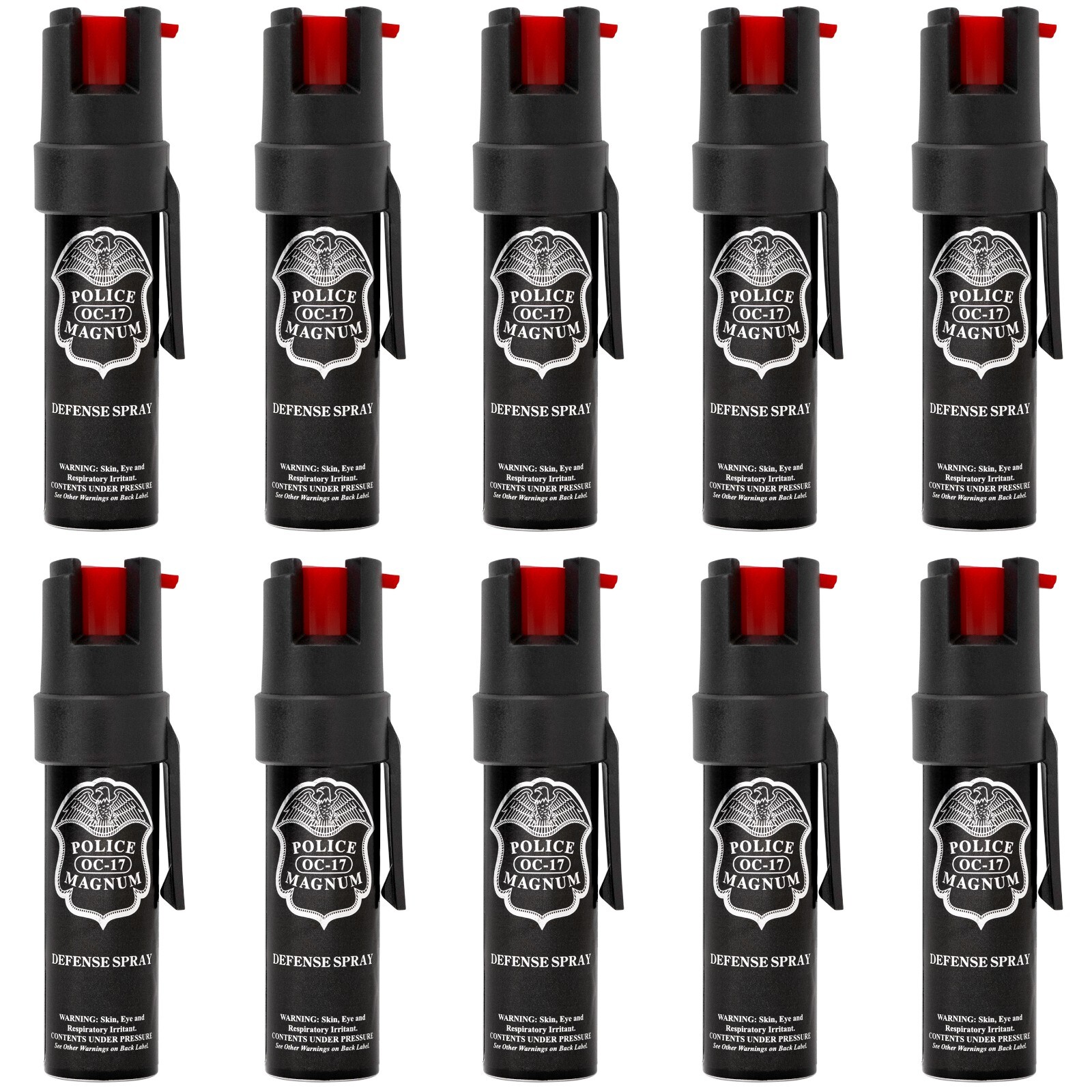 10 Police Magnum pepper spray .75oz pocket clip self defense security protection
