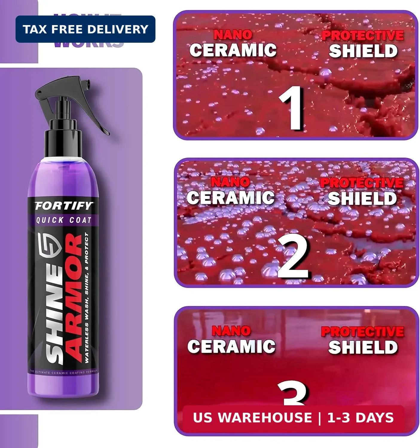 SHINE ARMOR Fortify Quick Coat High Performance Ceramic Coating, 2 Piece Set