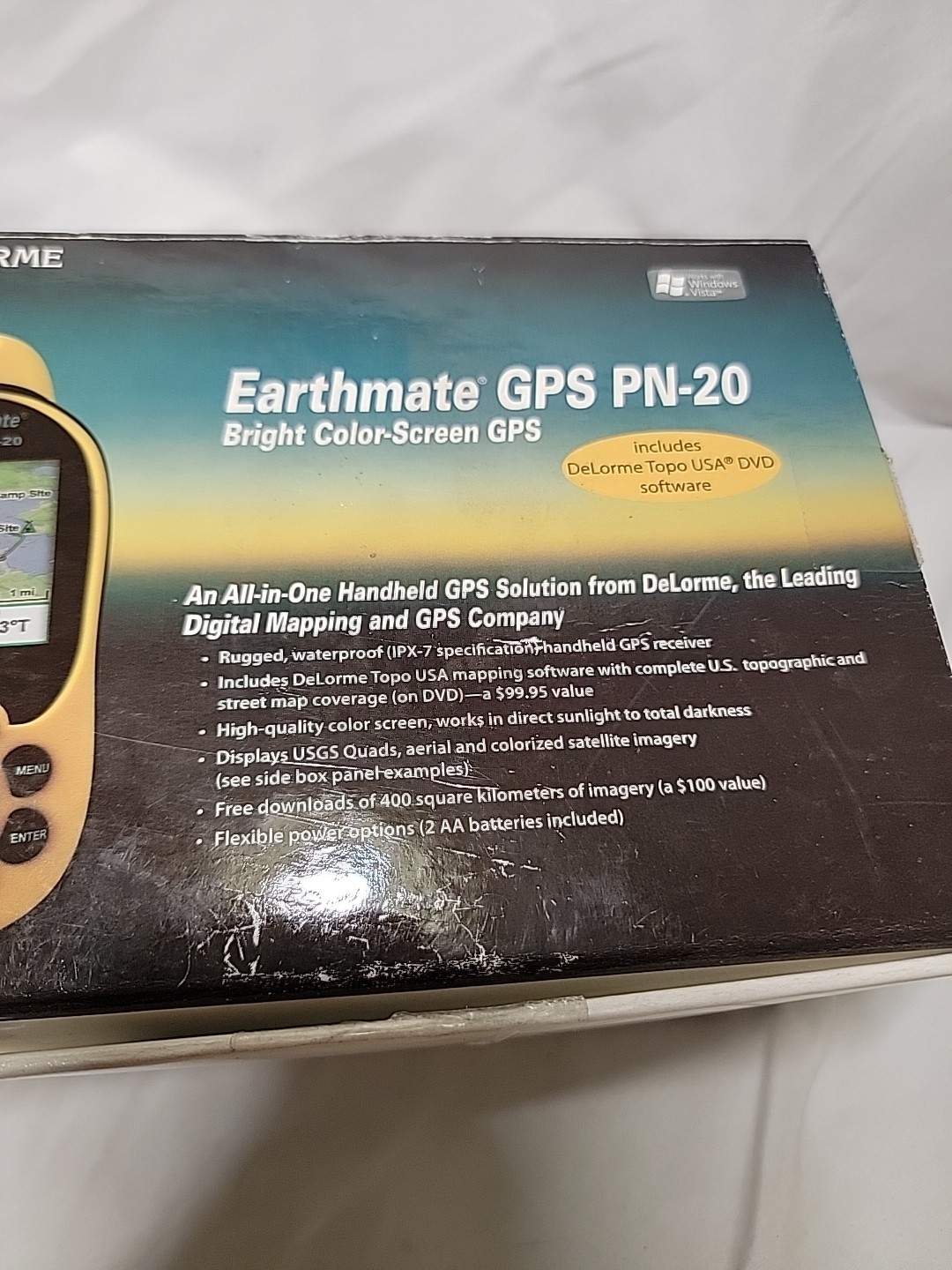 DeLorme Earthmate GPS PN-20 Handheld GPS With 7gb Memory Card & Charging Cable