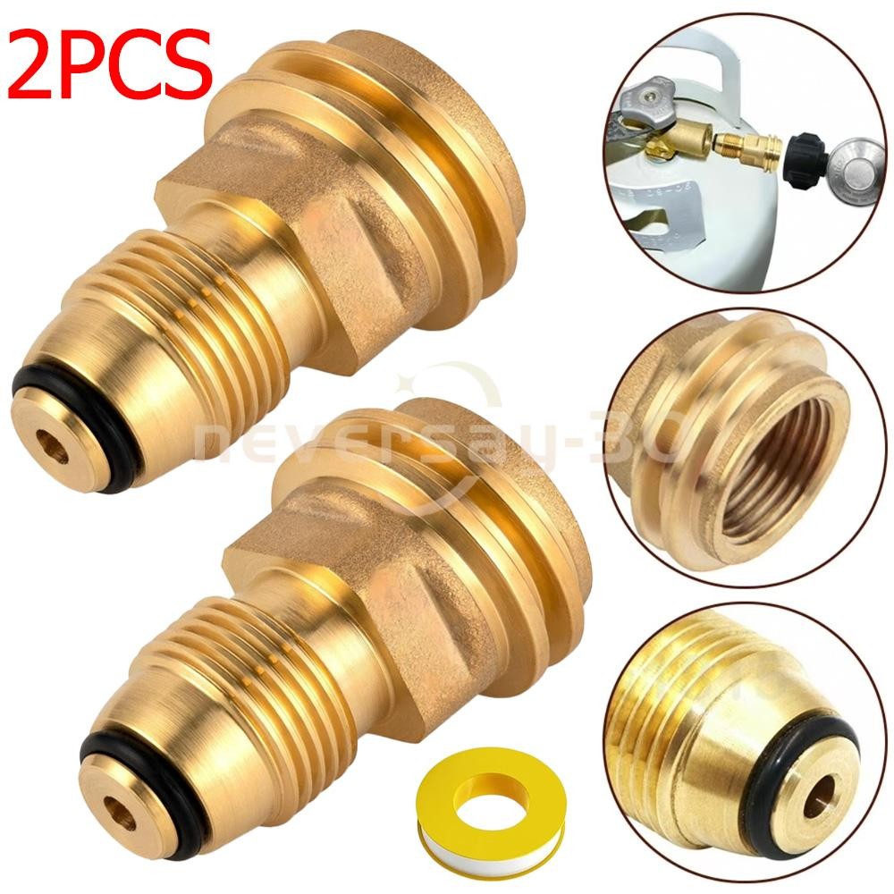 2PCS POL to QCC1 Propane Tank Adapter 100 lb LP Tank Valve to Type-1 Fitting New
