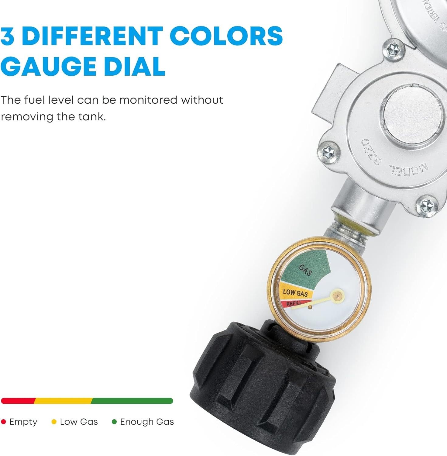 Stanbroil Horizontal Two Stage Propane Regulator with Gauge, Standard 3/8…