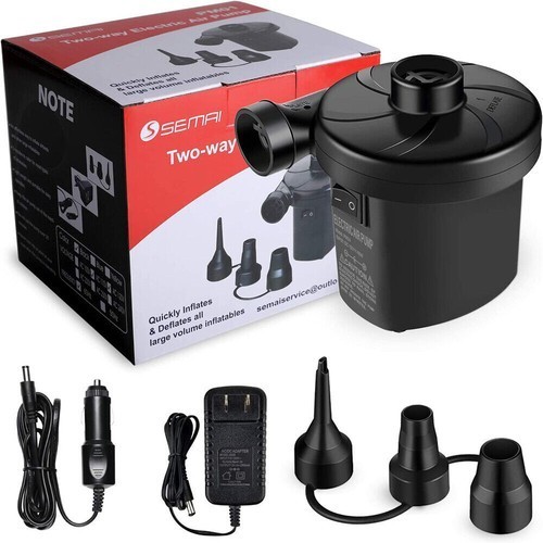 Portable 12V Electric Air Pump Quick Fill for Inflatables Bed Pool Float Raft