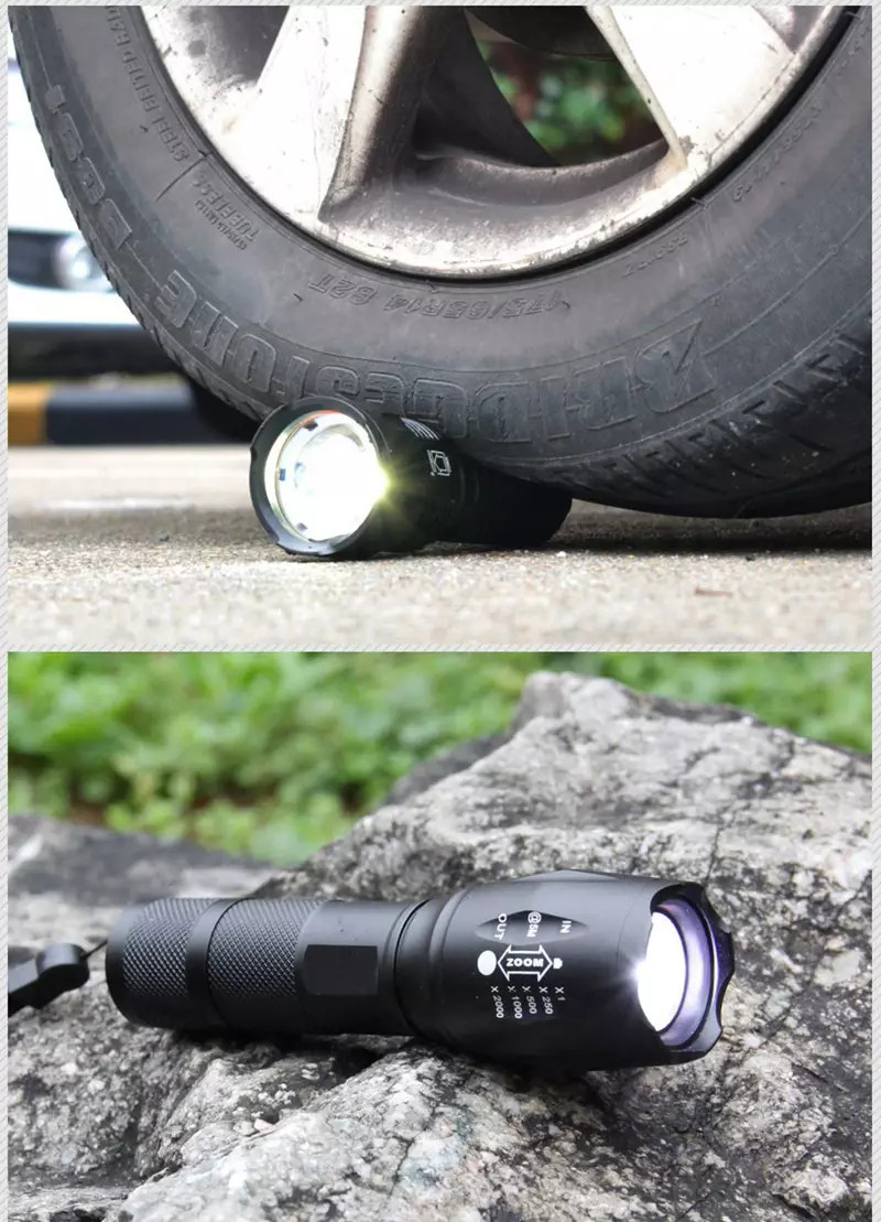 3 x Tactical 18650 Flashlight High Powered 5Modes Zoomable Aluminum