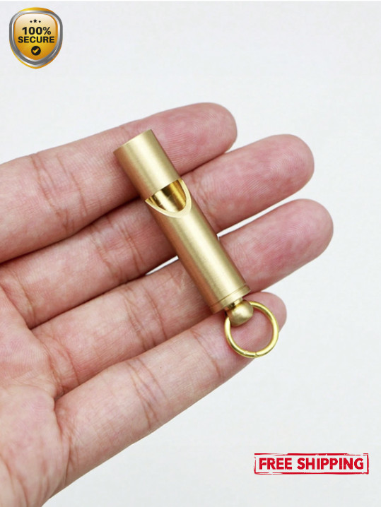 1 pc Brass Wilderness Survival Whistle – Durable Outdoor Safety Gear – NEW
